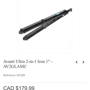 Avanti Ultra 2 in 1 ceramic tourmaline iron 1”